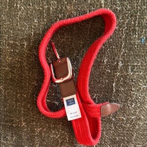 Janie and Jack Vibrant Red Belt with Brown Details